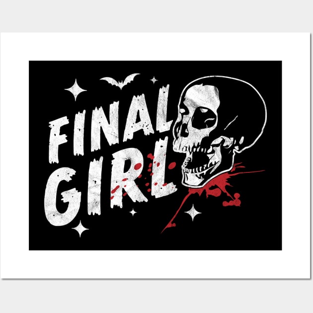 Final Girl Horror Movie Trope Slasher Film Skull Halloween Wall Art by OrangeMonkeyArt